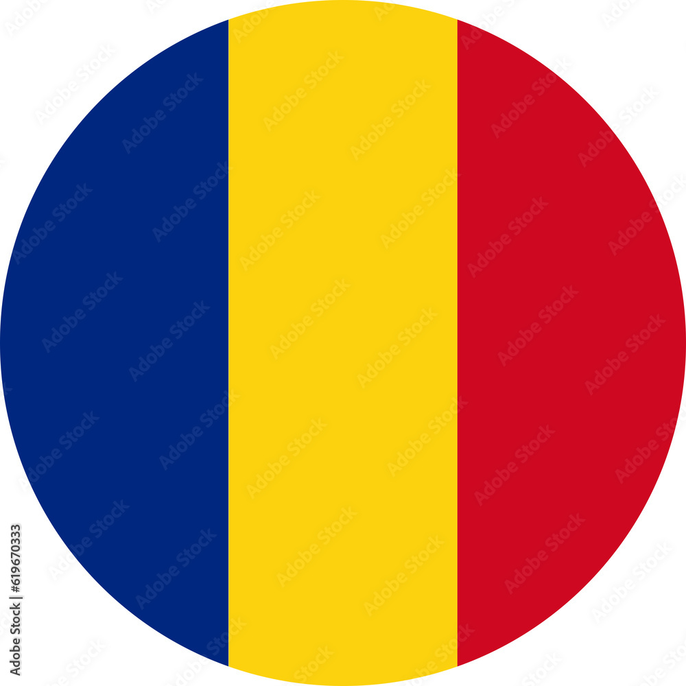 round Romanian flag of Romania