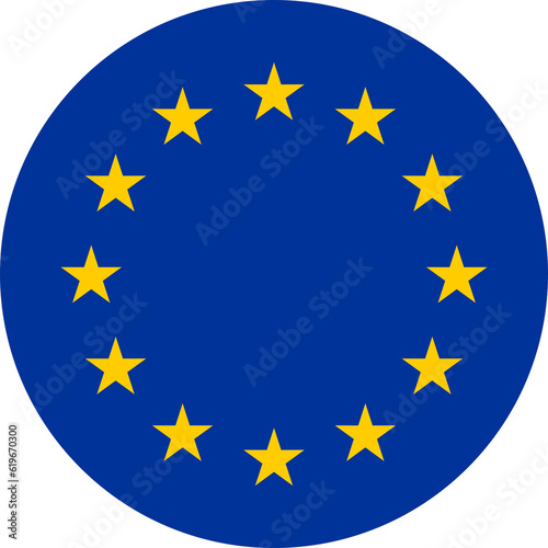 round flag of the European Union EU