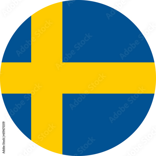 round Swedish flag of Sweden