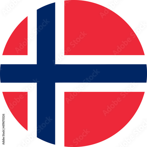 round Norwegian flag of Norway