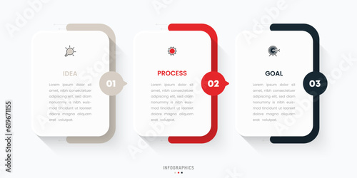 Vector Infographic label design template with icons and 3 options or steps. Can be used for process diagram, presentations, workflow layout, banner, flow chart, info graph.