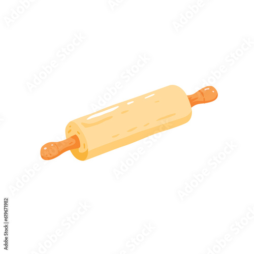 Rolling pin kitchen utensils cartoon vector illustration