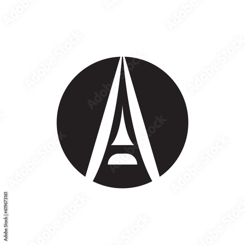 eiffel france logo design illustration.