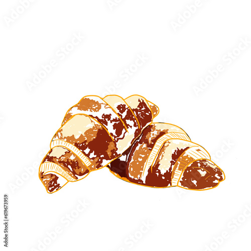 croissant isolated on white