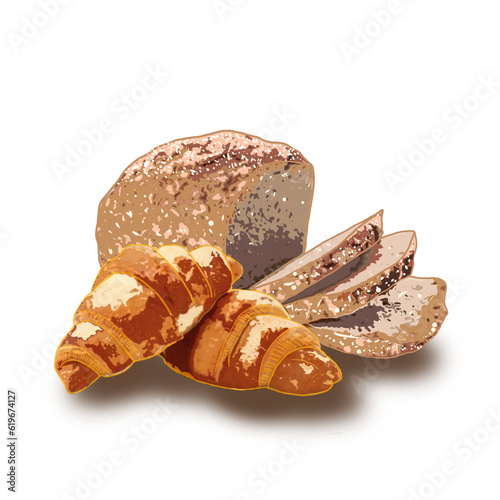 sweet bun isolated on white