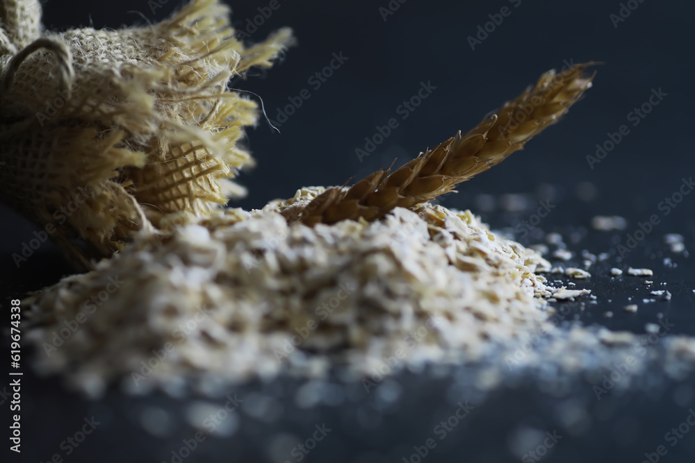 World grain crisis. A handful of cereals and on a dark background. World grain crisis. A handful of cereals and on a dark background.