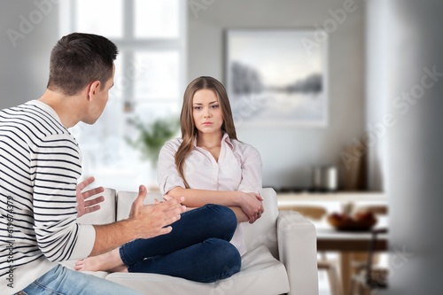 Wife and husband conflict and disagreement at home