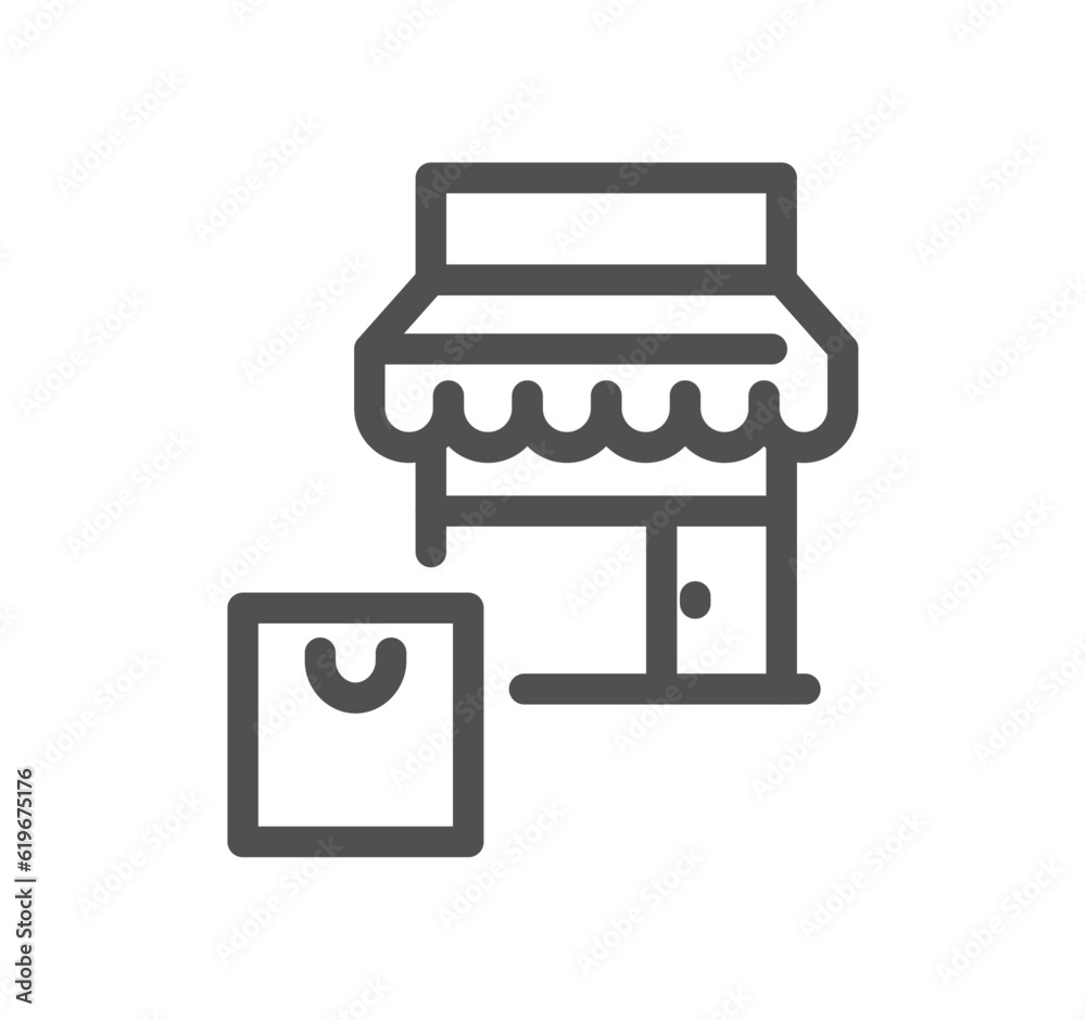 Shopping bag related icon outline and linear vector. Shopping bag related icon outline and linear vector.