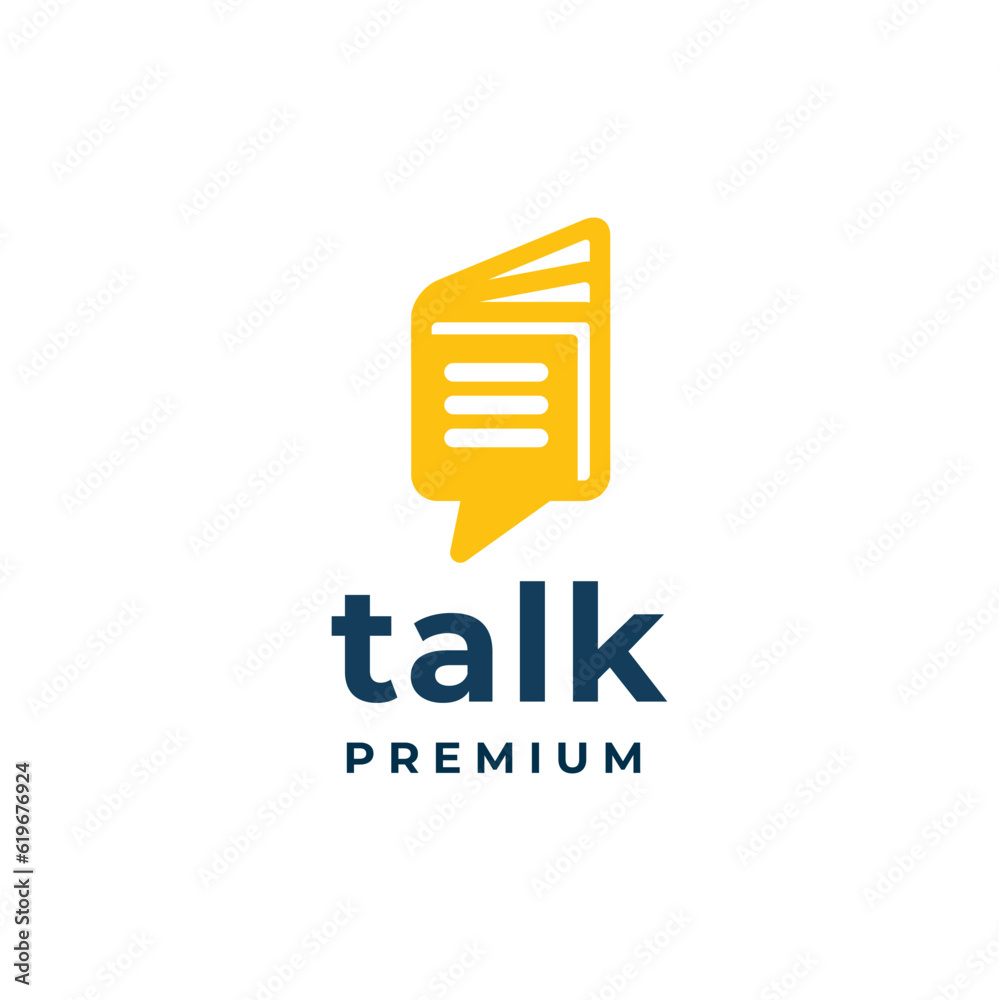 Book talk, dialog app dialog bubble box logo icon template vector Book talk, dialog app dialog bubble box logo icon template vector
