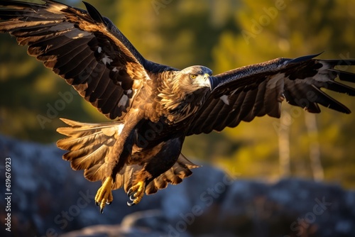 Golden Eagle in flight. 