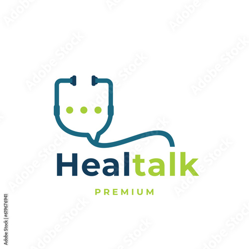 health talk logo designs simple modern for medical application icon