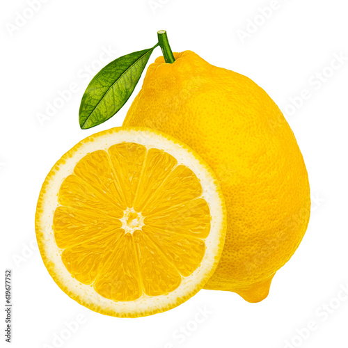 lemon with leaves png image _ fruit image _ lemon in isolated white background 