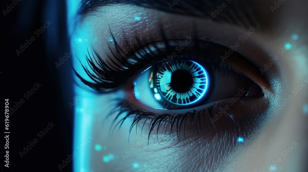 blue eye close up with generative ai
