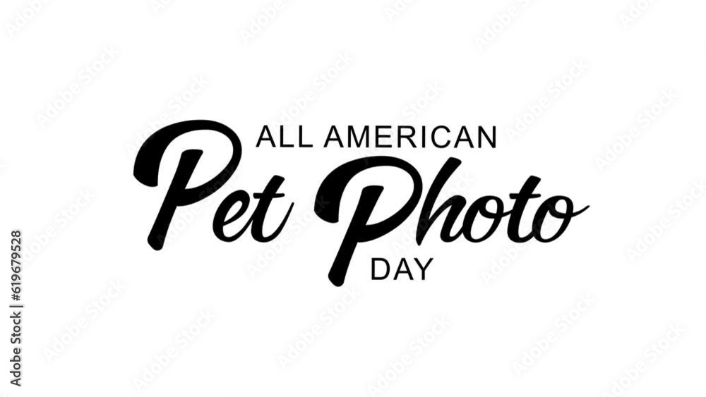 All American Pet Photo Day Animation Text. Great for Animal Day Celebrations, lettering with alpha or transparent background, for banner, social media feed wallpaper stories All American Pet Photo Day Animation Text. Great for Animal Day Celebrations, lettering with alpha or transparent background, for banner, social media feed wallpaper stories