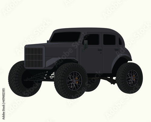 Offroad Car 4x4 Automotive Vehicle Vector Illustration
