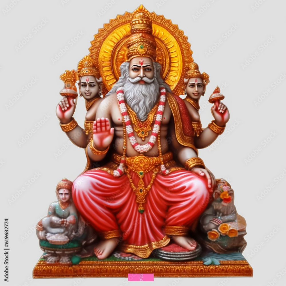 Hindu god Brahma. Generative AI