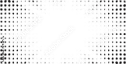 Halftone gradient sun rays pattern. abstract halftone vector dots background. monochrome dots pattern. pop art, comic small dots. star rays halftone poster. shine, explosion. sunrise rays background.