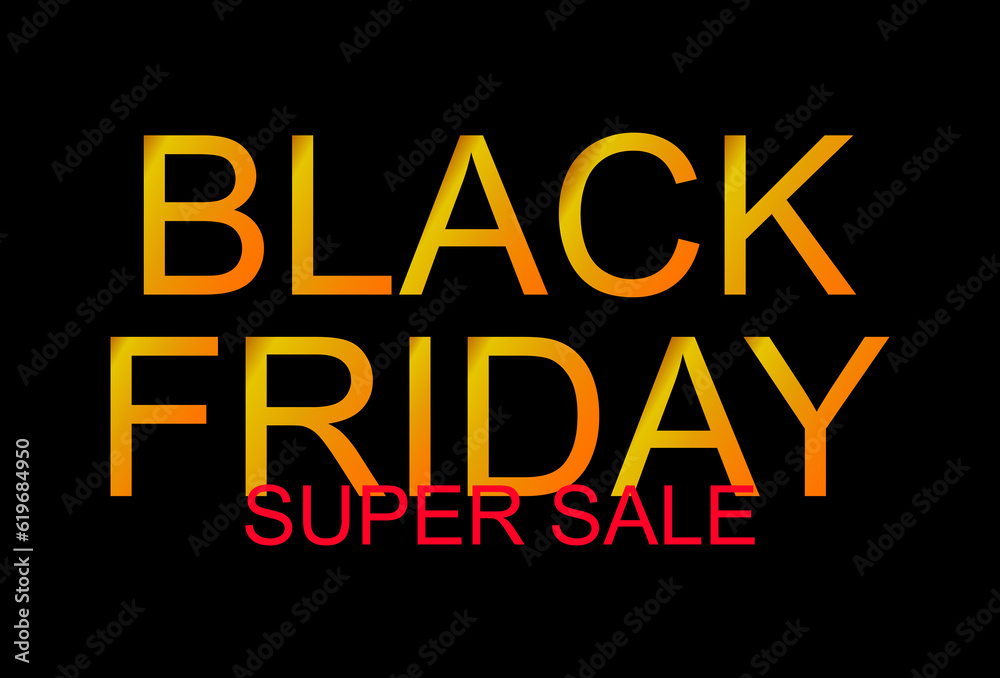 Black Friday Sale. poster, banner, logo golden color vector Sign on dark background. Vector illustration.