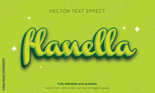 Flanella vector text effect, font style simple retro.