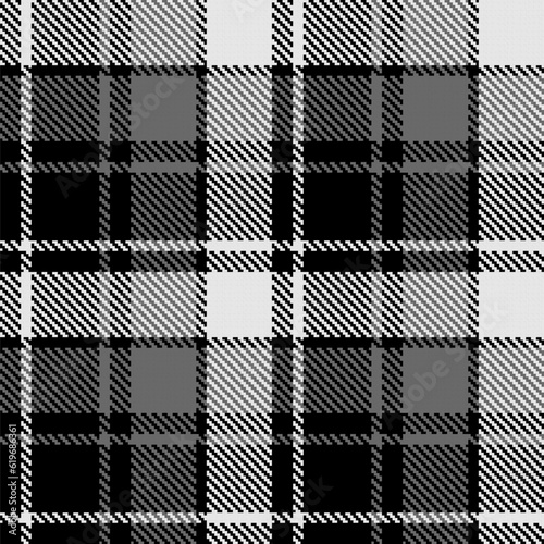 Black and white check plaid seamless vector pattern.