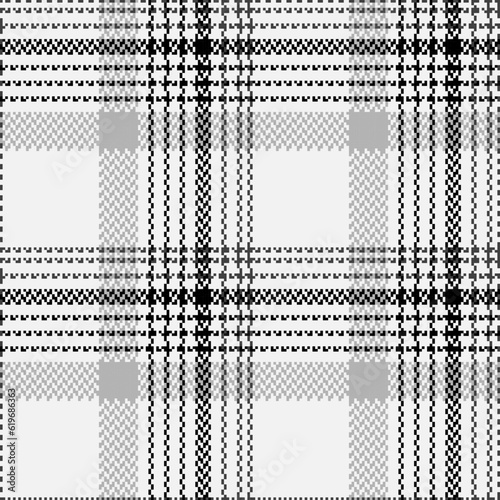 Black and white check plaid seamless vector pattern.