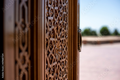 wooden door in the samarkand city