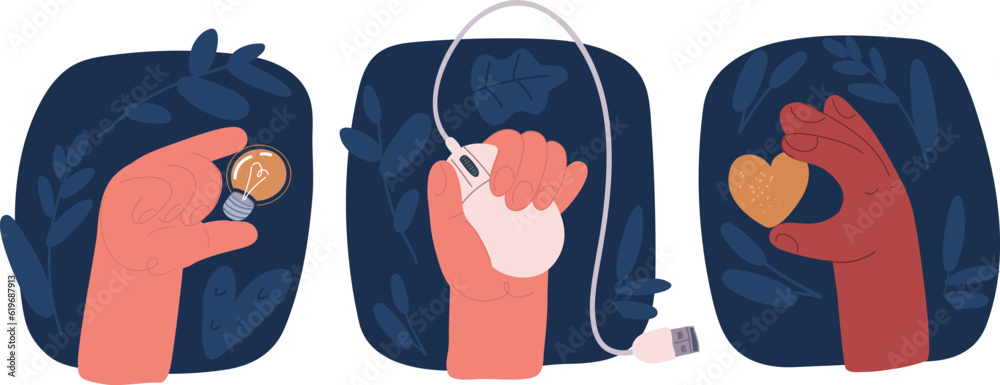 Vector cartoon illustration of Brainstorming concept. Metaphor of ...
