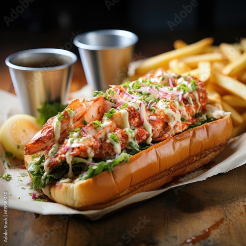Lobster roll. New England cuisine.