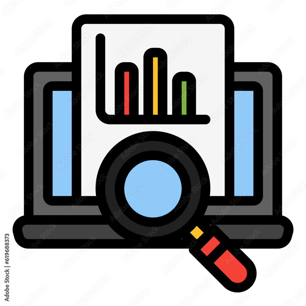 Search data icon in filled line style, use for website mobile app presentation Search data icon in filled line style, use for website mobile app presentation