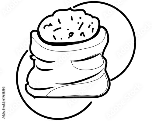 brown cereal bag, Agribusiness industry concept with a flat, line art icon.