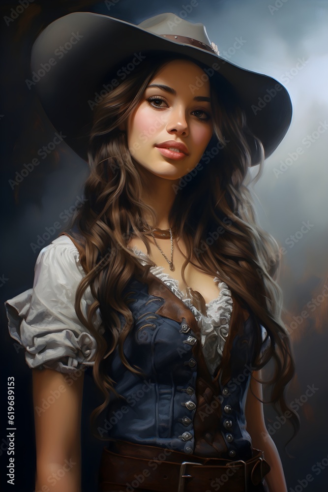 Stylish Cowgirl in Western Attire Stylish Cowgirl in Western Attire