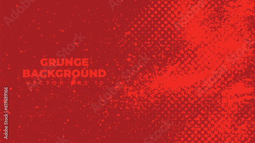 Abstract grunge background vector with paint brush effect, dirty red banner with copy space area