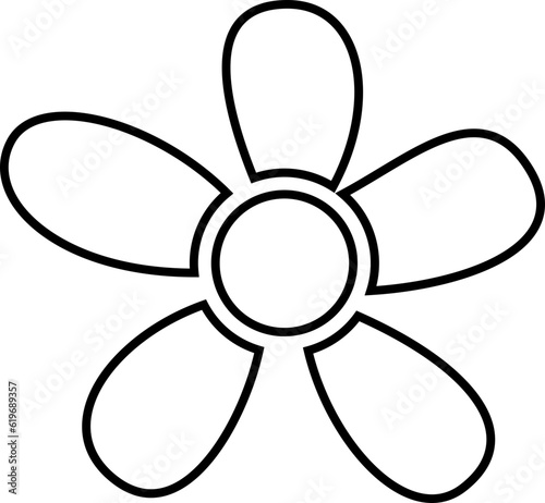 Flower Outline. Flower Outline Illustration. Flower Icon. Flower Symbol. Flower Outline Isolated on White Background. Vector illustration. Elements for design.
