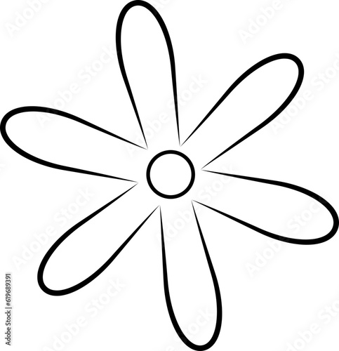 Flower Outline. Flower Outline Illustration. Flower Icon. Flower Symbol. Flower Outline Isolated on White Background. Vector illustration. Elements for design.