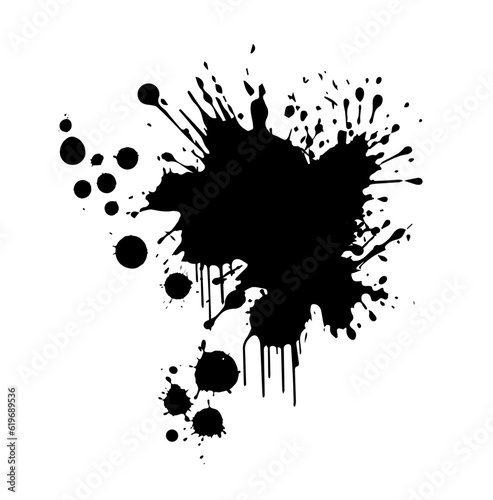 Black large blot on a white background. Vector illustration