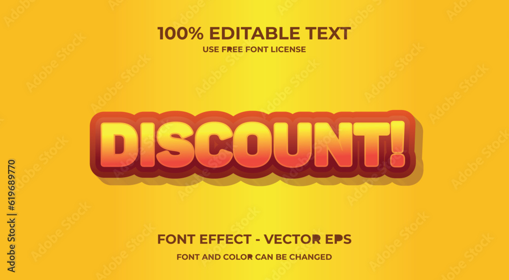 Obraz premium Discount 3D editable text effect template