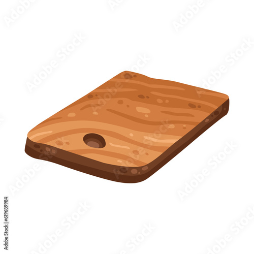 Wooden chopping board kitchen utensils cartoon vector illustration