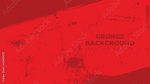 Abstract grunge background vector with paint brush effect, dirty red banner with copy space area