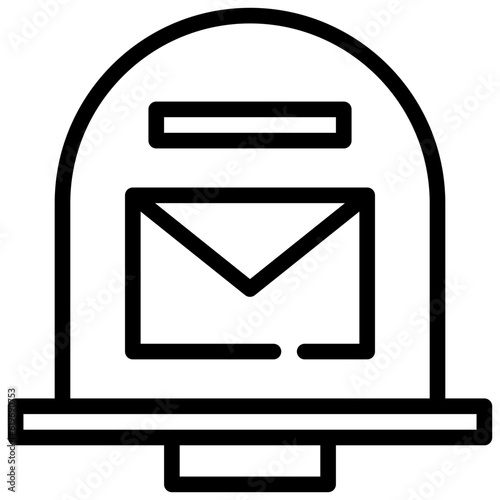 envelope letter post mail box message receive icon simple line