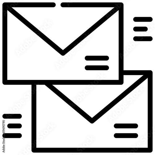letter post sending receive mail envelope message icon simple line