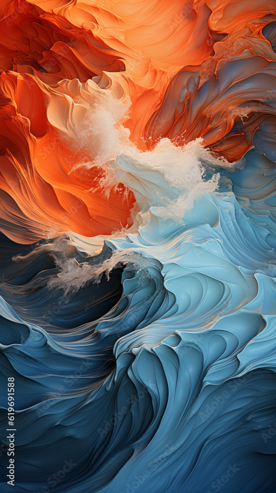 Close up to abstract waves, generative ai