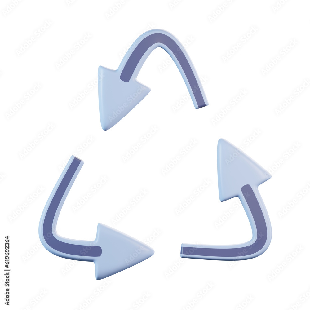 Recycling Arrow Symbol 3D Icon Recycling Arrow Symbol 3D Icon