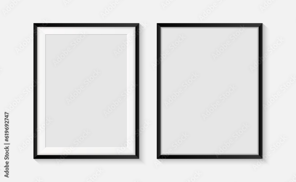 Set of decorative black frames. Blank photo frames for design, posters, painting or photo gallery. vector illustration. Set of decorative black frames. Blank photo frames for design, posters, painting or photo gallery. vector illustration.