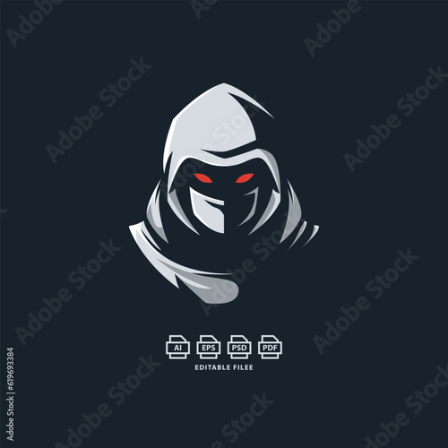 mascot logo, gaming badge, ninja mascot logo.