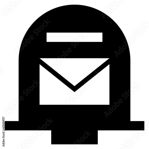 envelope letter post mail box message receive icon solid glyph