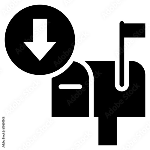 letter post receive mail box arrow load message icon solid glyph