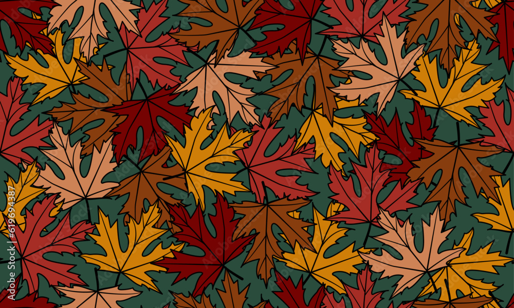 Maple Leaves Vector Hand Drawn Line Art Drawing Seamless Pattern. Minimalist Trendy Contemporary Design Perfect for Surface, Prints, Textile, Fabric, Autumn Design. Maple Leaves Vector Hand Drawn Line Art Drawing Seamless Pattern. Minimalist Trendy Contemporary Design Perfect for Surface, Prints, Textile, Fabric, Autumn Design.