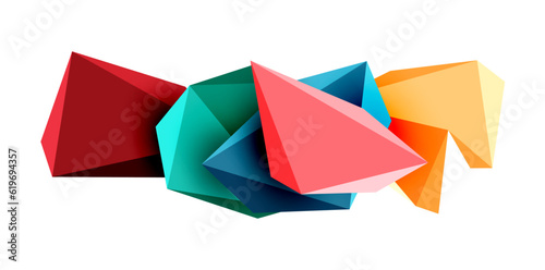 3d low poly triangle design elements photo