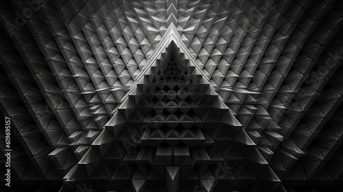 background with glowing lights  black geometry  generative ai