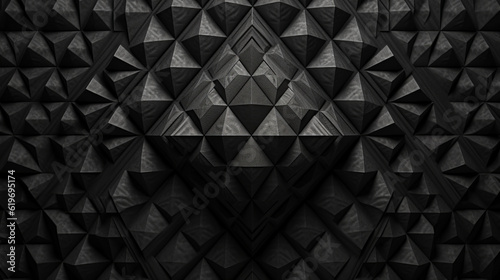 background with glowing lights, black geometry, generative ai